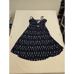 Elegant Navy Blue Patterned Women's Dress